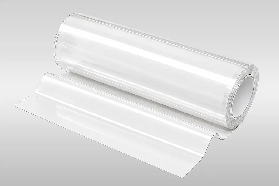 Transparent technical film on a roll before cutting to width