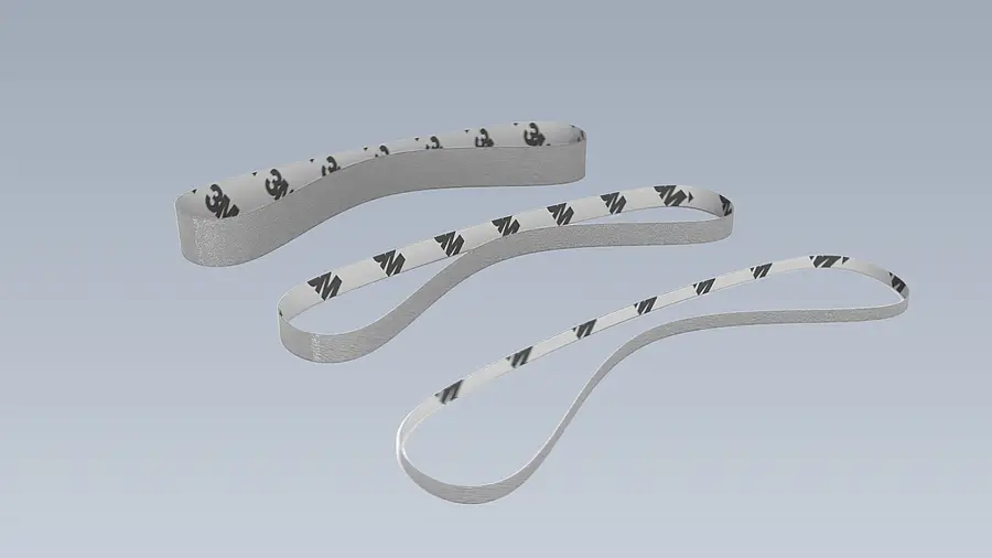 Narrow continuous sanding belt