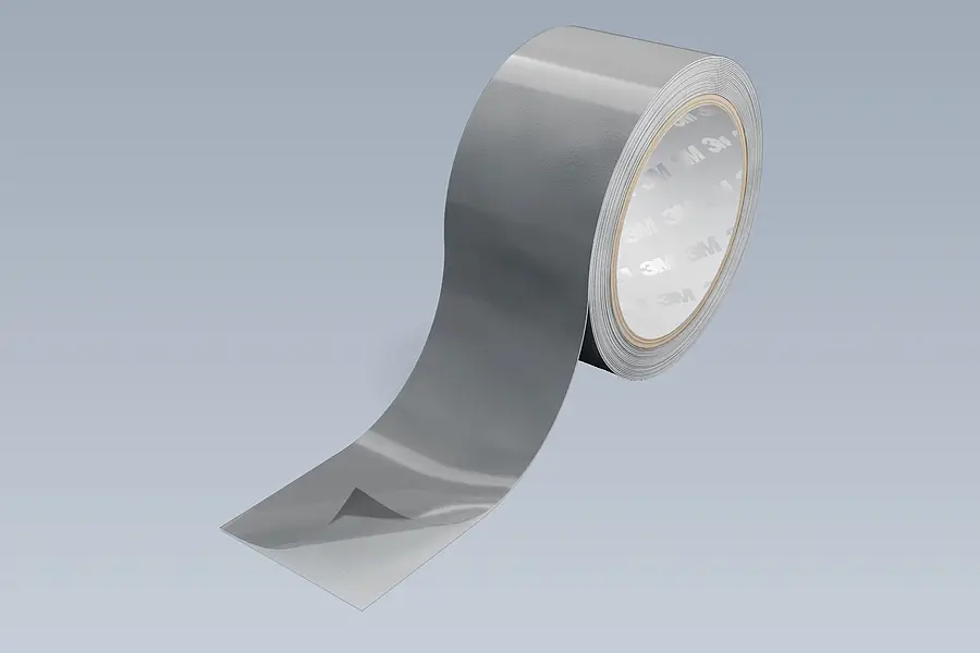 Grey adhesive tape roll with a visible open core as an example of a core choice
