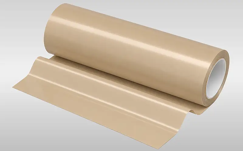 Beige technical film on a roll for an agreed delivery format