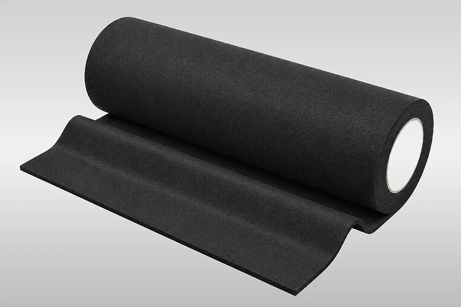 Illustration of a black EPDM cellular rubber roll