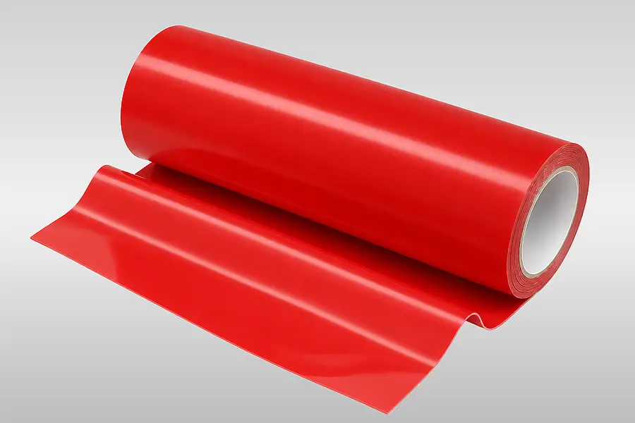 Illustration of a red roll of double-sided film tape