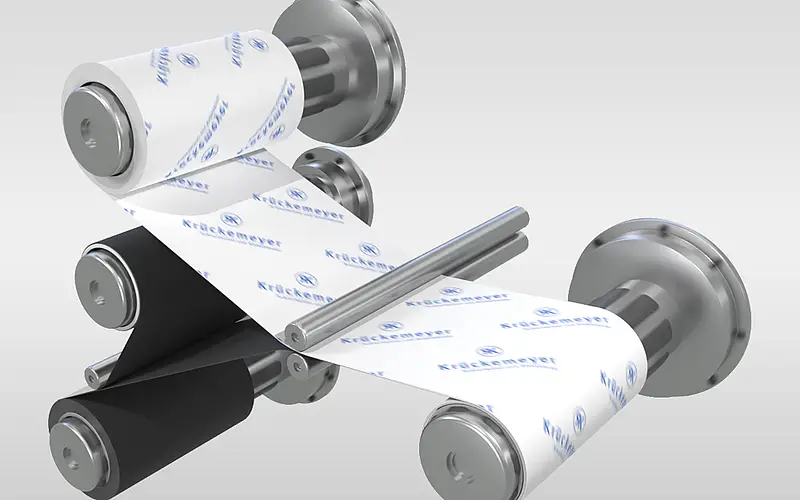 Illustration of a tape web with a release liner
