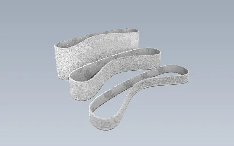 Continuous non-woven sanding belts after converting
