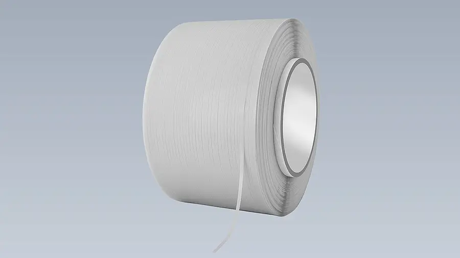 Cross-wound spool of narrow tape