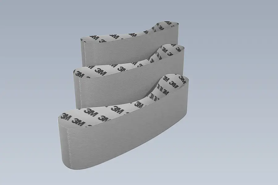 Continuous sanding belts in different widths