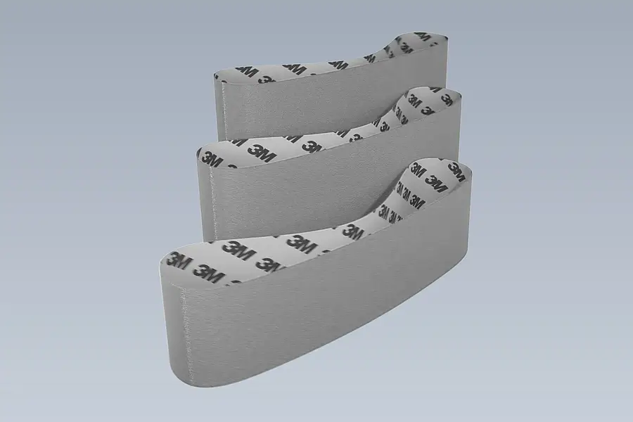 Closed sanding belt loop showing its back