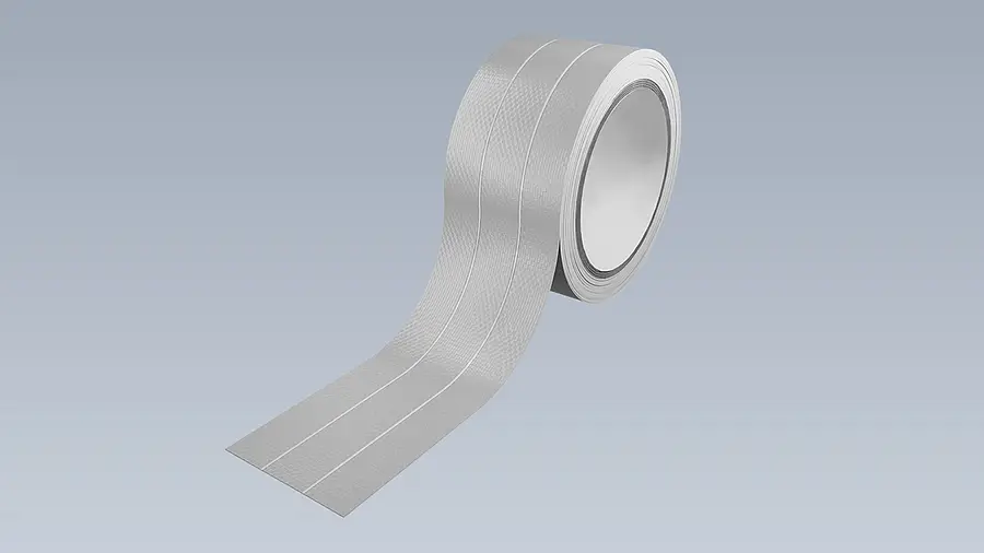 Roll with several narrow adhesive strips on a carrier