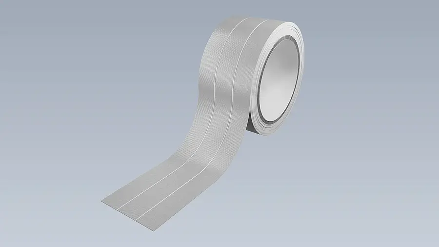 Roll carrying adhesive strips side by side