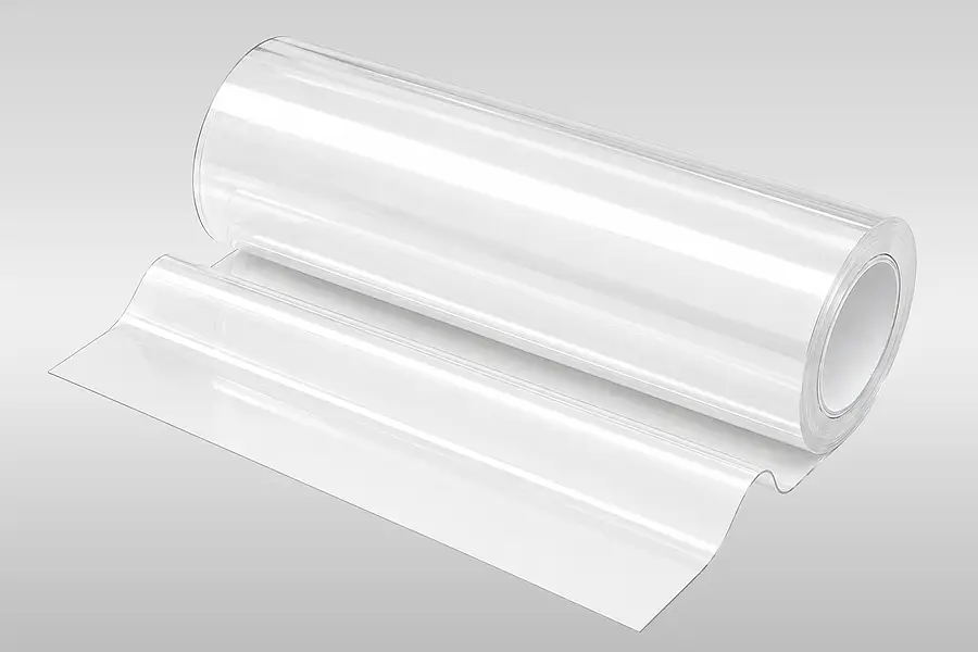 Roll depicting a transparent technical adhesive film