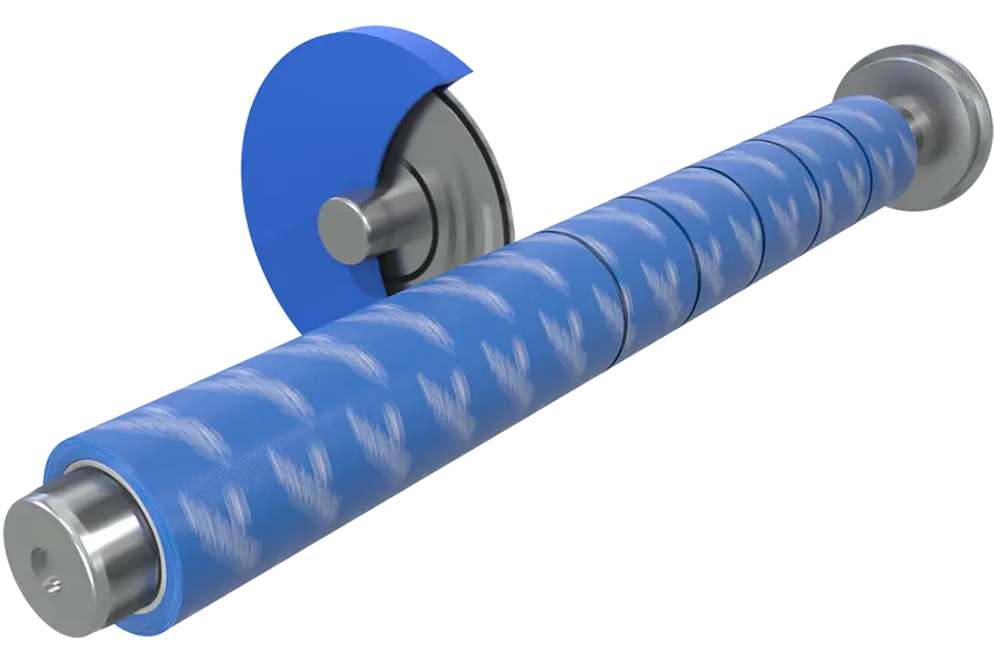 Illustration of a roll divided into several cut strips