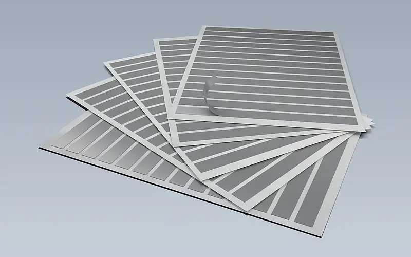 Sheets with narrow adhesive strips as an example of a possible delivery format