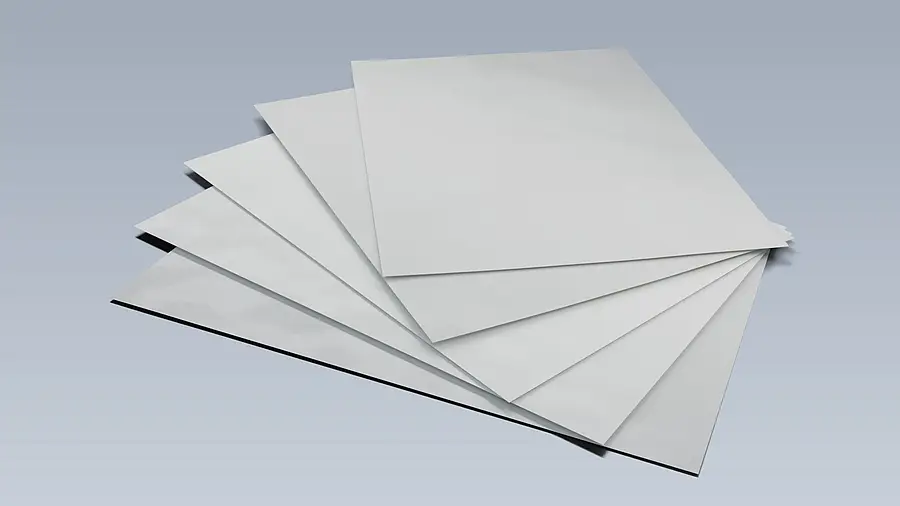 White material sheets in different rectangular sizes