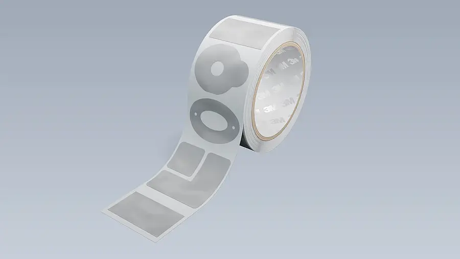 Illustration of a roll with different die-cut contours