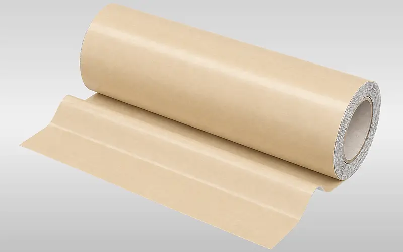 Beige roll of double-sided cloth adhesive tape