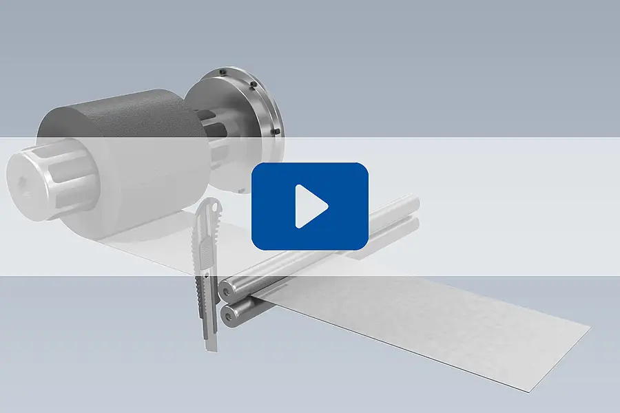 Illustration of abrasive material being cut to length